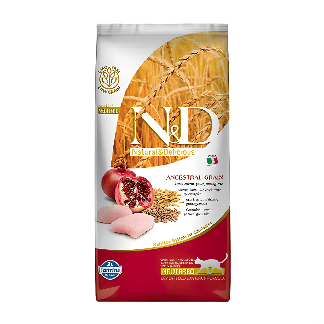N&D Düşük Tahıllı Tavuk Etli Narlı Kısırlaştırılmış Kedi Maması 5 kg