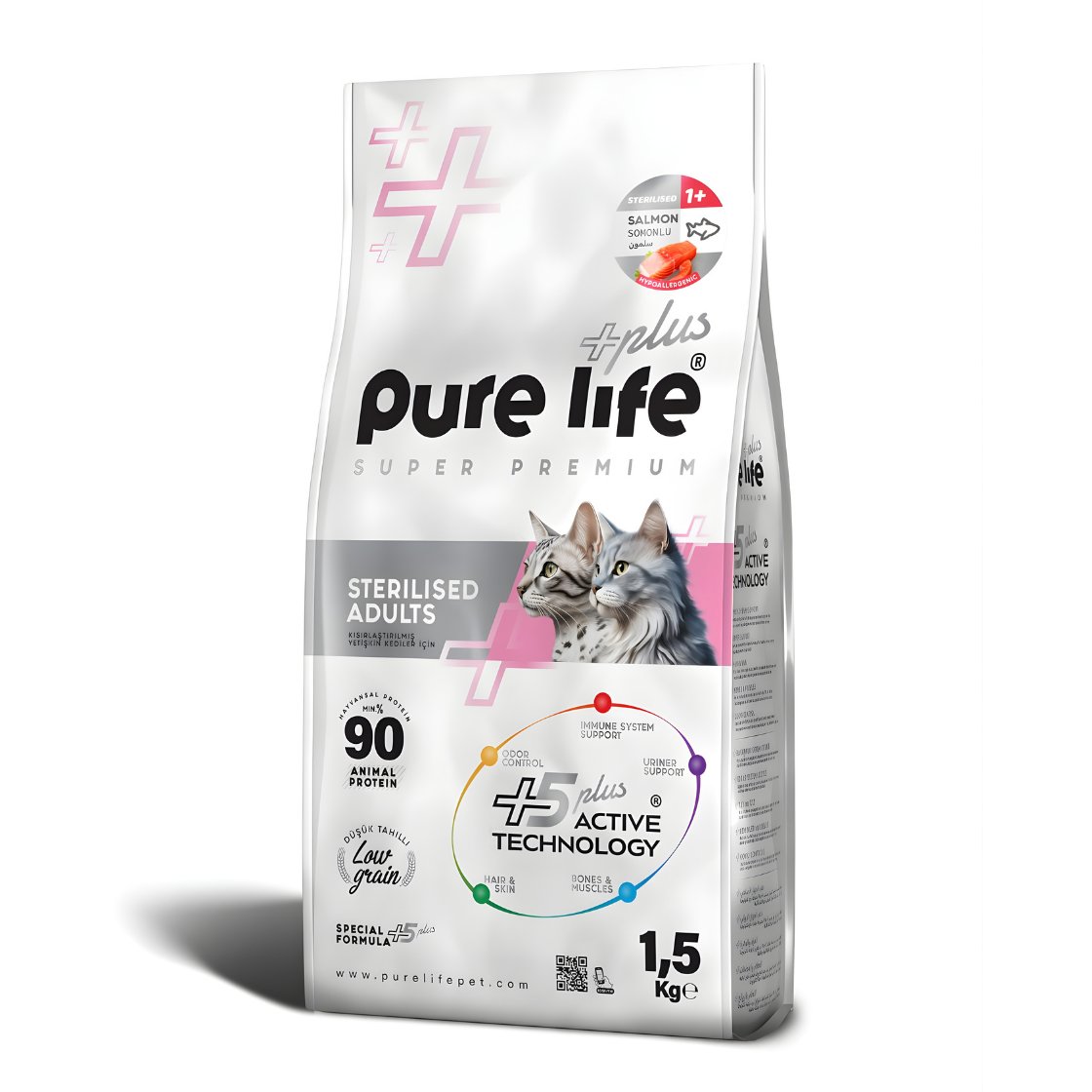 Purelife Plus Somonlu Kısırlaştırılmış Kedi Maması 1.5kg