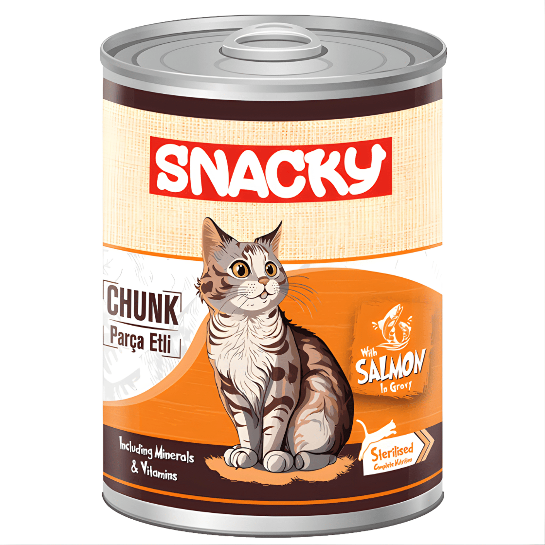 Snacky Chunk Steril Somonlu Kısırlaştırılmış Kedi Konservesi 400 gr
