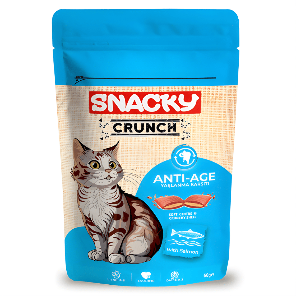 Snacky Crunch Anti-Age Kedi Ödülü Somonlu 60 Gr