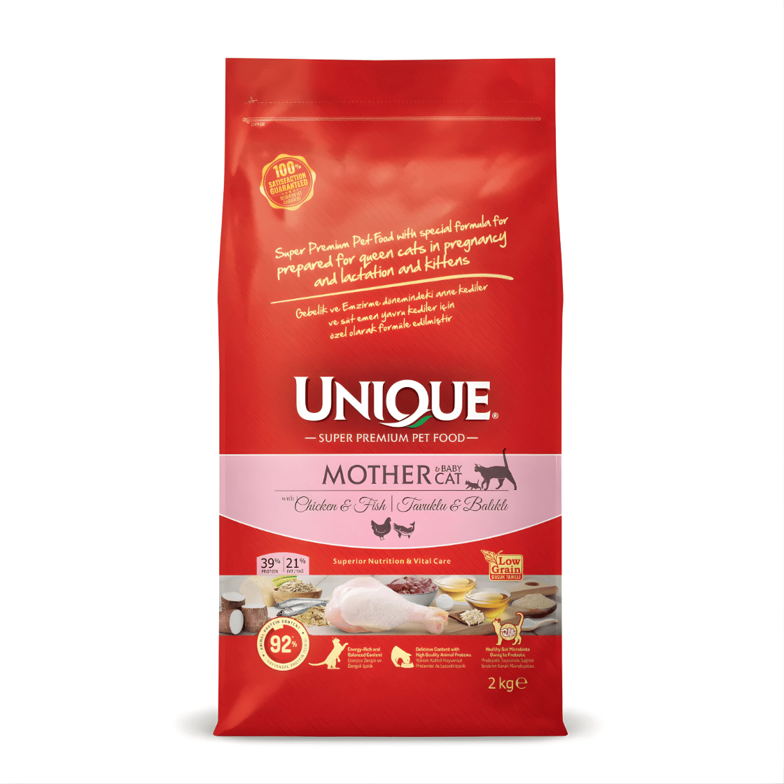 Unique Anne Ve Yavru Kedi Maması Tavuklu&Balıklı 2 kg