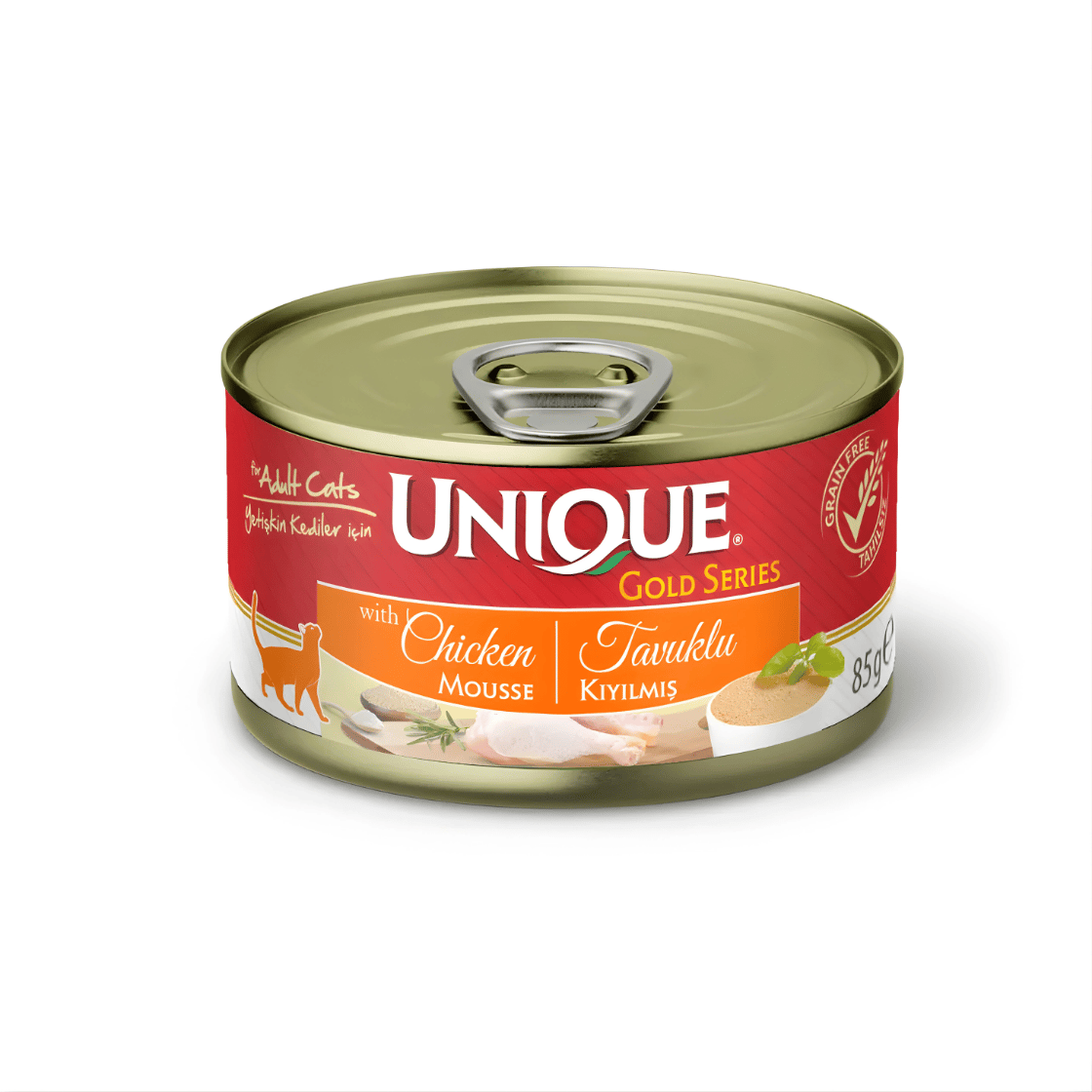 Unique Gold Series Konserve Yaş Kedi Maması 85 gr Tavuklu