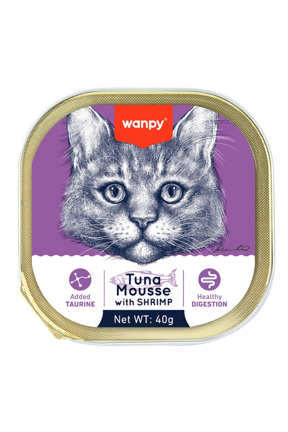 Wanpy Kedi 40g 6'lı Ton Balıklı & Karidesli Alutray Yaş Mama