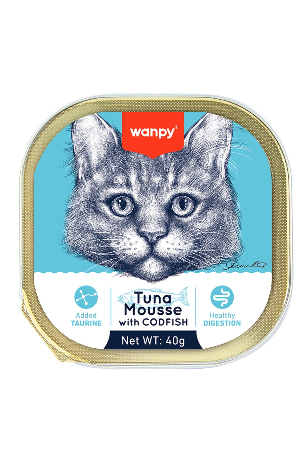 Wanpy Kedi 40g 6'lı Ton & Morina Balıklı Alutray Yaş Mama