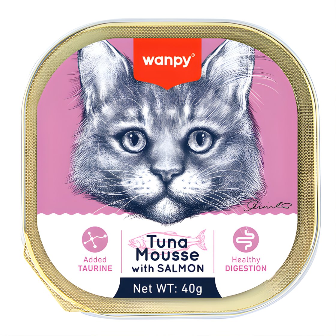 Wanpy Kedi Ton Balıklı & Somonlu Alutray Yaş Mama 40g