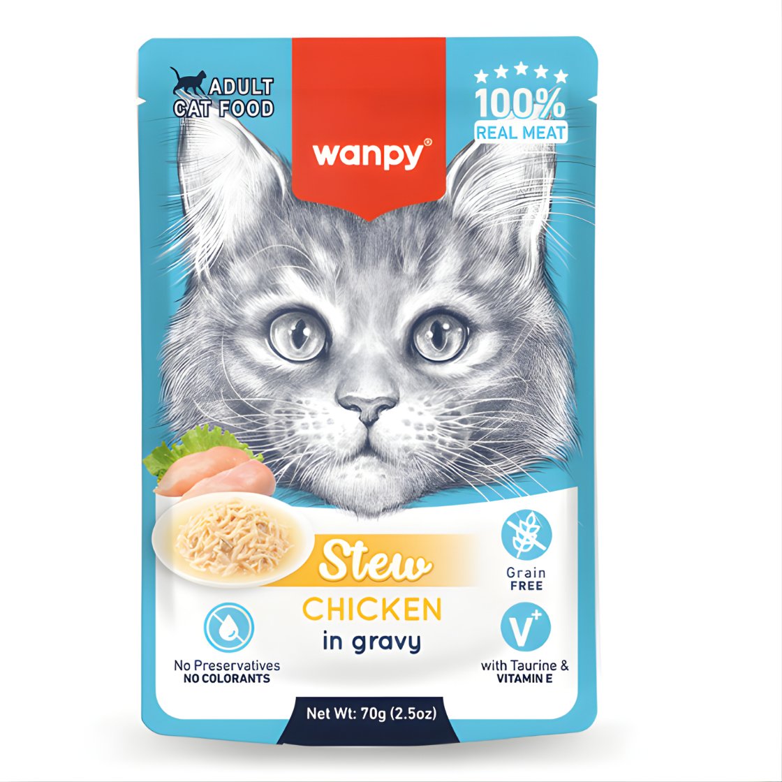 Wanpy Pouch Tavuklu Yaş Kedi Maması  70 gr