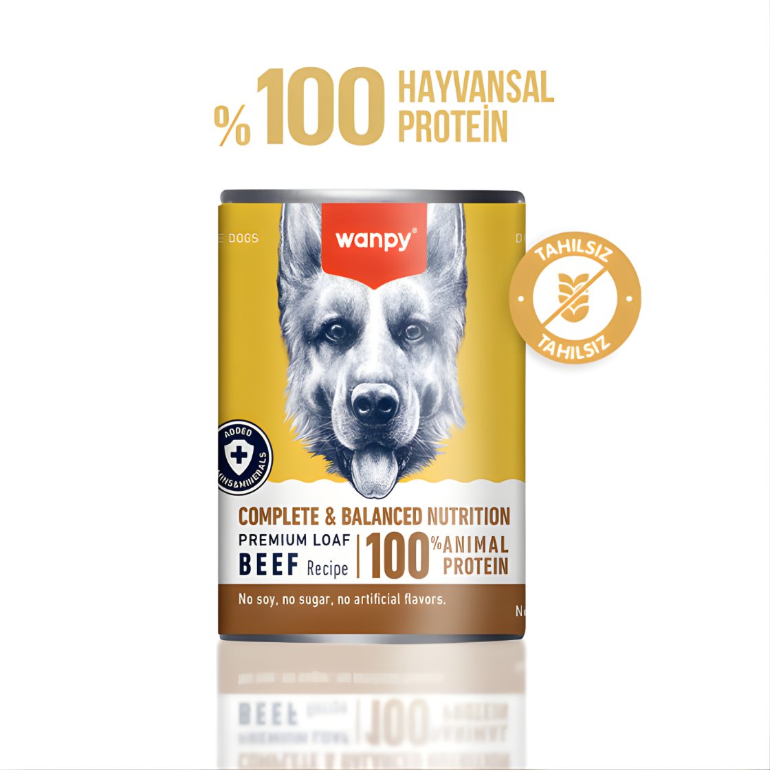 Wanpy Tahılsız %100 Biftekli Köpek Konservesi 375 gr