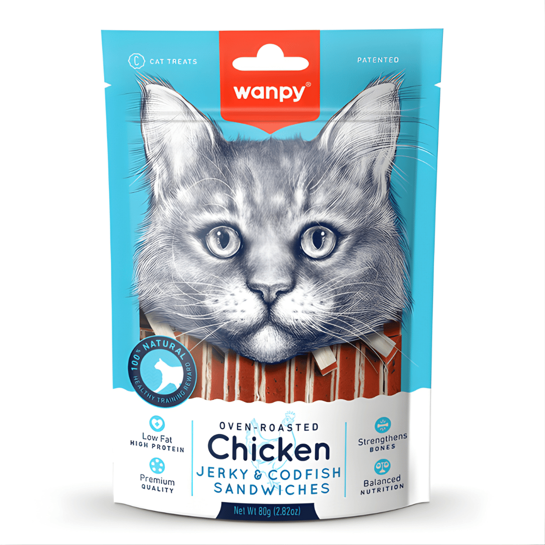 Wanpy Tavuklu&Morina Balıklı Kedi Ödülü 80g