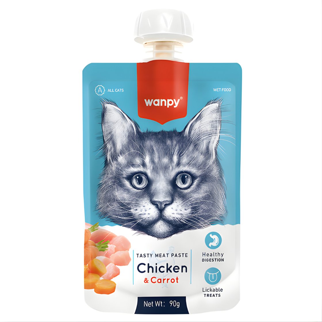 Wanpy Taze Tavuklu&Havuçlu 10'lu Kedi Et Ezmesi 90 gr