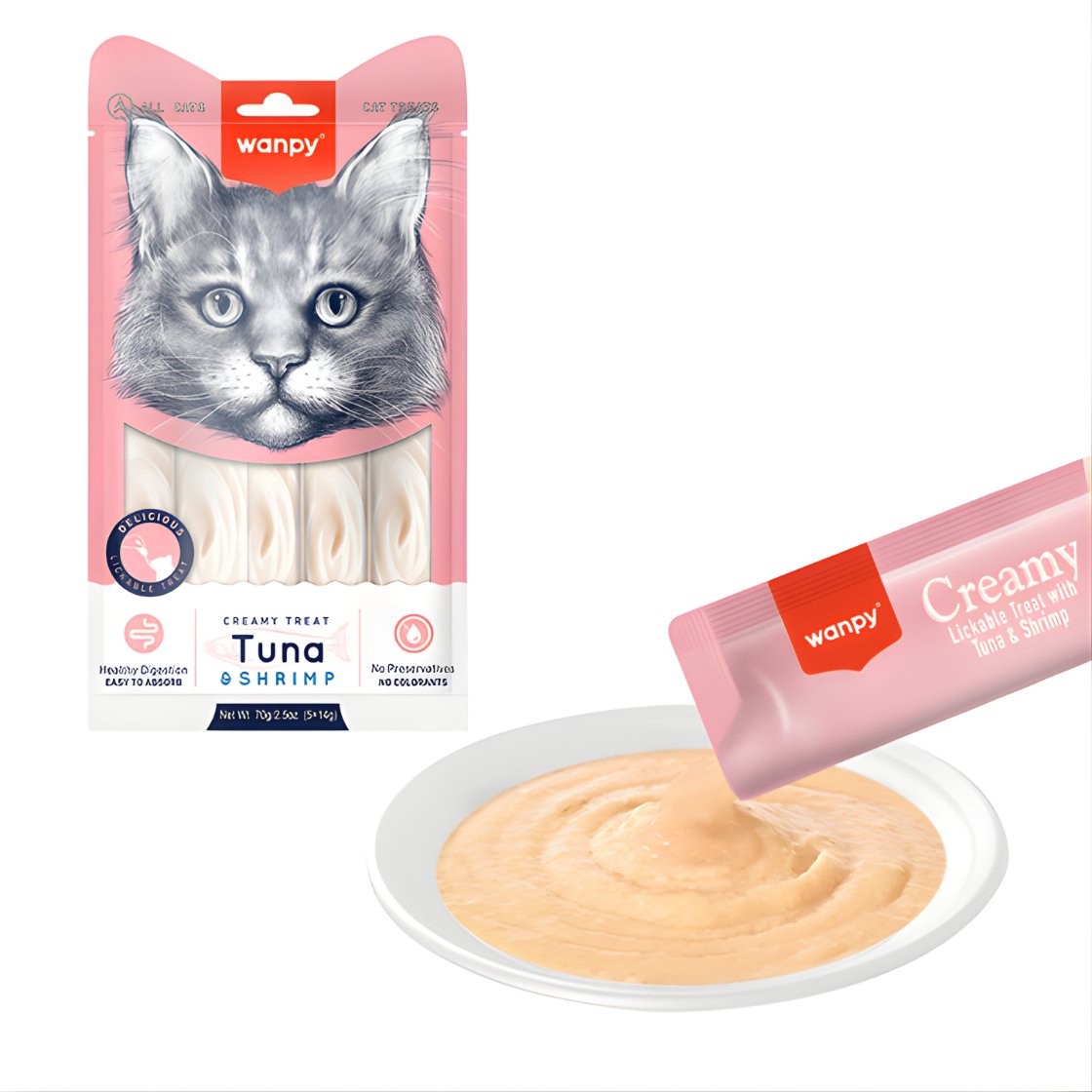 Wanpy Ton Balığı & Karides Sıvı Ödül Maması 5x14 gr.
