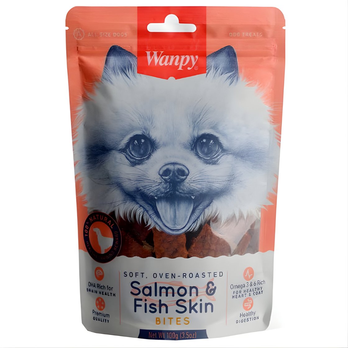 Wanpy Yumuşak Somon ve Balık Derisi Köpek Ödülü 100gr