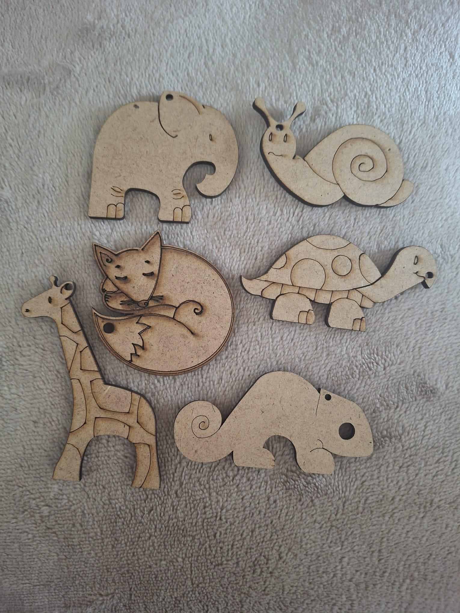 HAYVANLAR MDF HAM OBJELER 6 ADET
