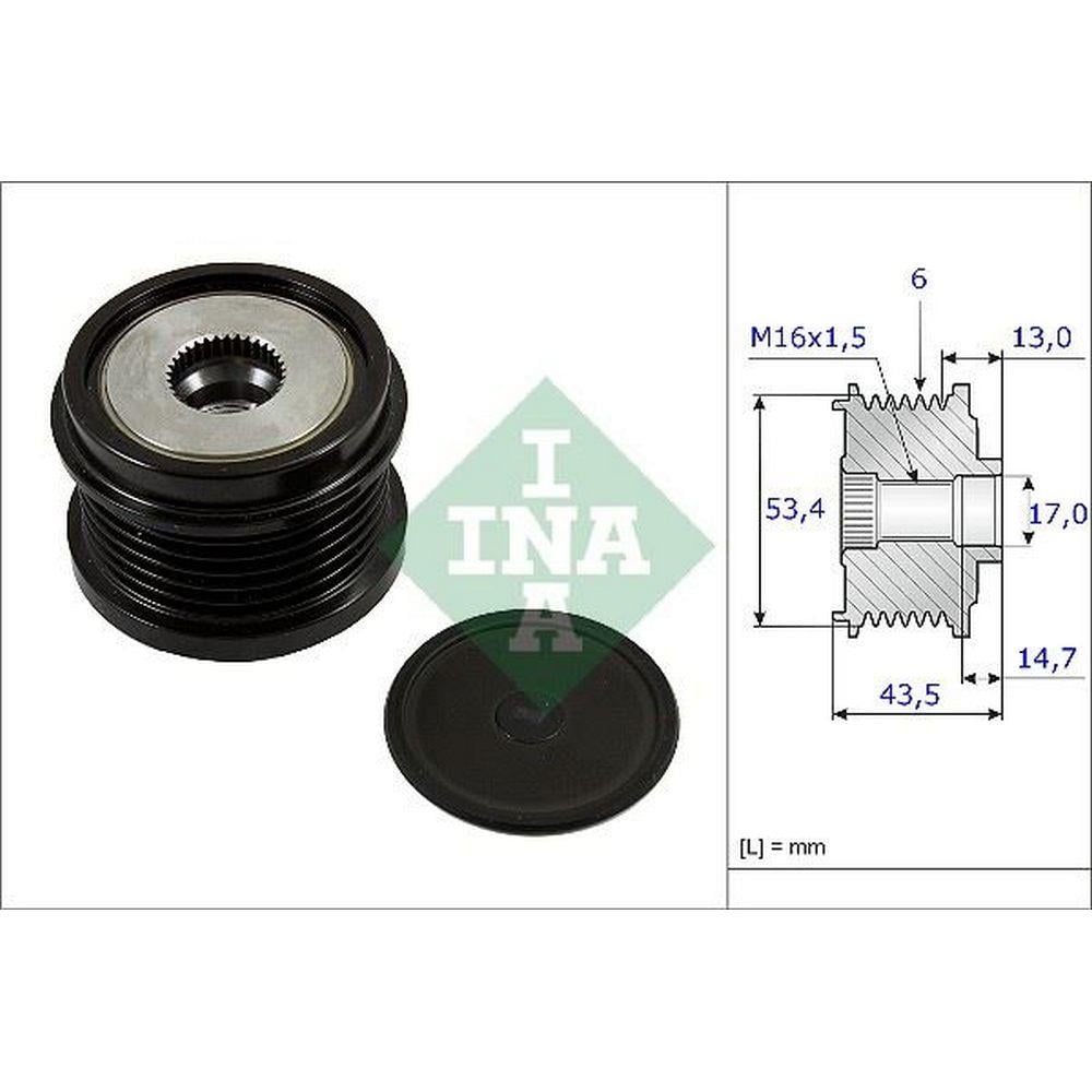 ALTERNATOR KASNAGI 43.5MM CMAX 11> FIESTA VI 13> FOCUS III 11> KUGA II 13> TRANSIT CONNECT 14> CO