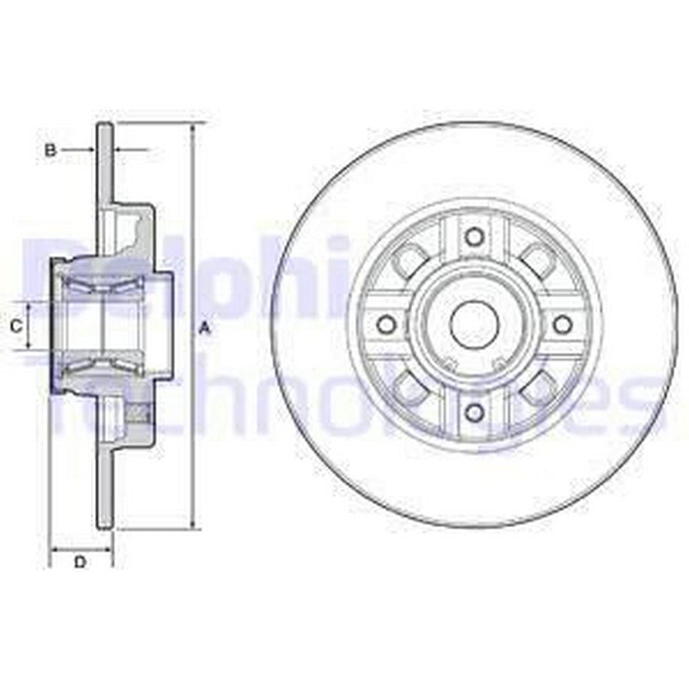 ARKA FREN (AYNA) DISKI P308 SW P308 COUPE C4 (B7) / (TEK TEKER ICIN) / (DIAM:249 EP 9) / (HAVA SOGUT