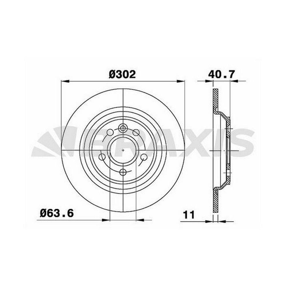 ARKA FREN AYNASI VOLVO  S60 II10> S80 II 06> V60 II 13> V70 II 06> XC70 06> DÜZ 302mm