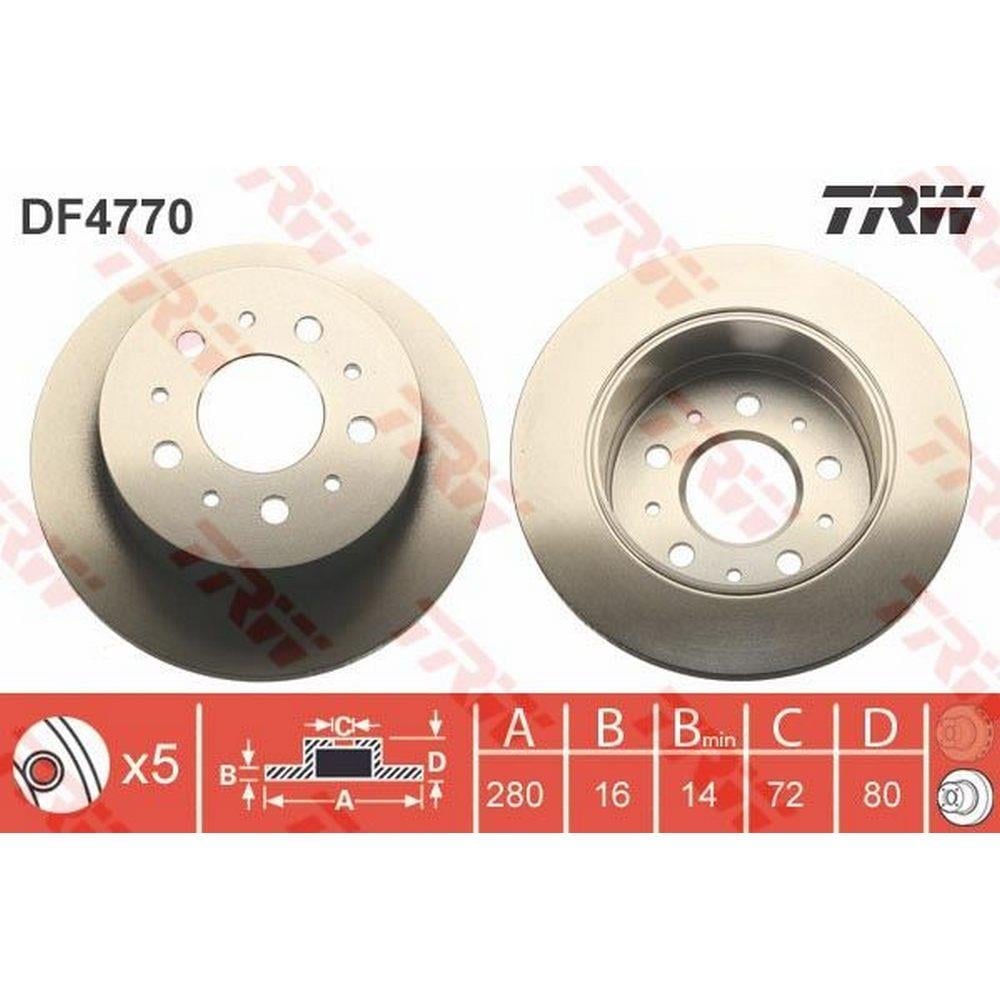ARKA FREN DISK AYNASI BOXER JUMPER DUCATO (TUM MODELLER) 14Q (15 JANT) 1,9 2,0 HDI 2,2 HDI 2,5DUZ 2,