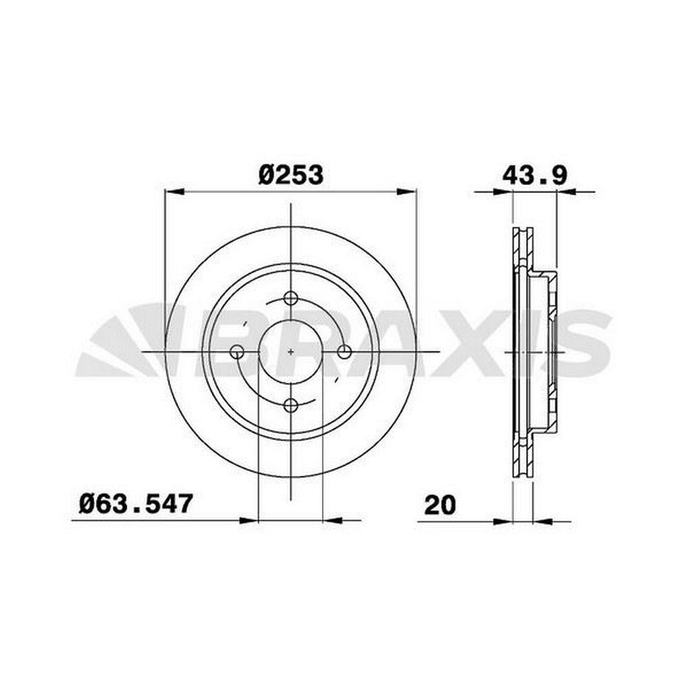 ARKA FREN DISK AYNASI MONDEO I / II 1.6 / 1.8 / 1.8TD / 2.0 / 2.5 92>00 COUGAR 2.5 98>01 HAVA SOGUTM