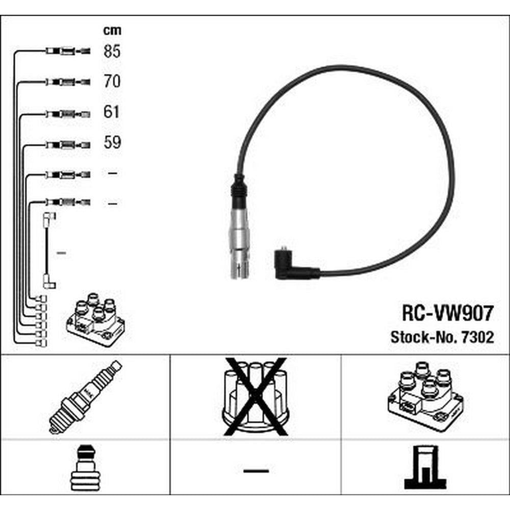 BUJI KABLO SETI RC-VW907 AROSA LUPO POLO 97>04 AER, ALD ALL ANV AUC