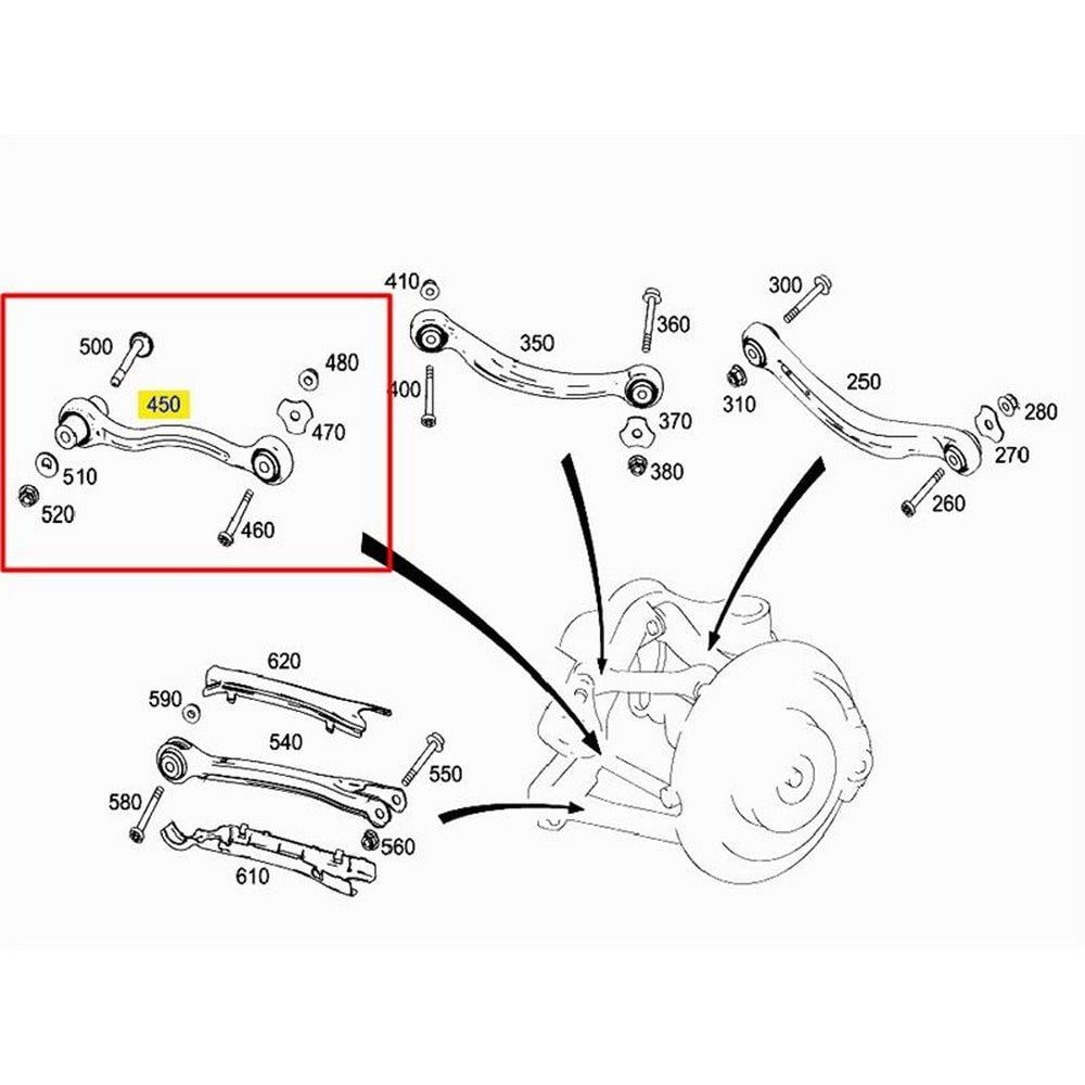 DENGE KOLU ARKA SOL ALT (UZUN ROT) W204 07>14 W205 14> C218 11>17 W212 09>15 C207 09>16