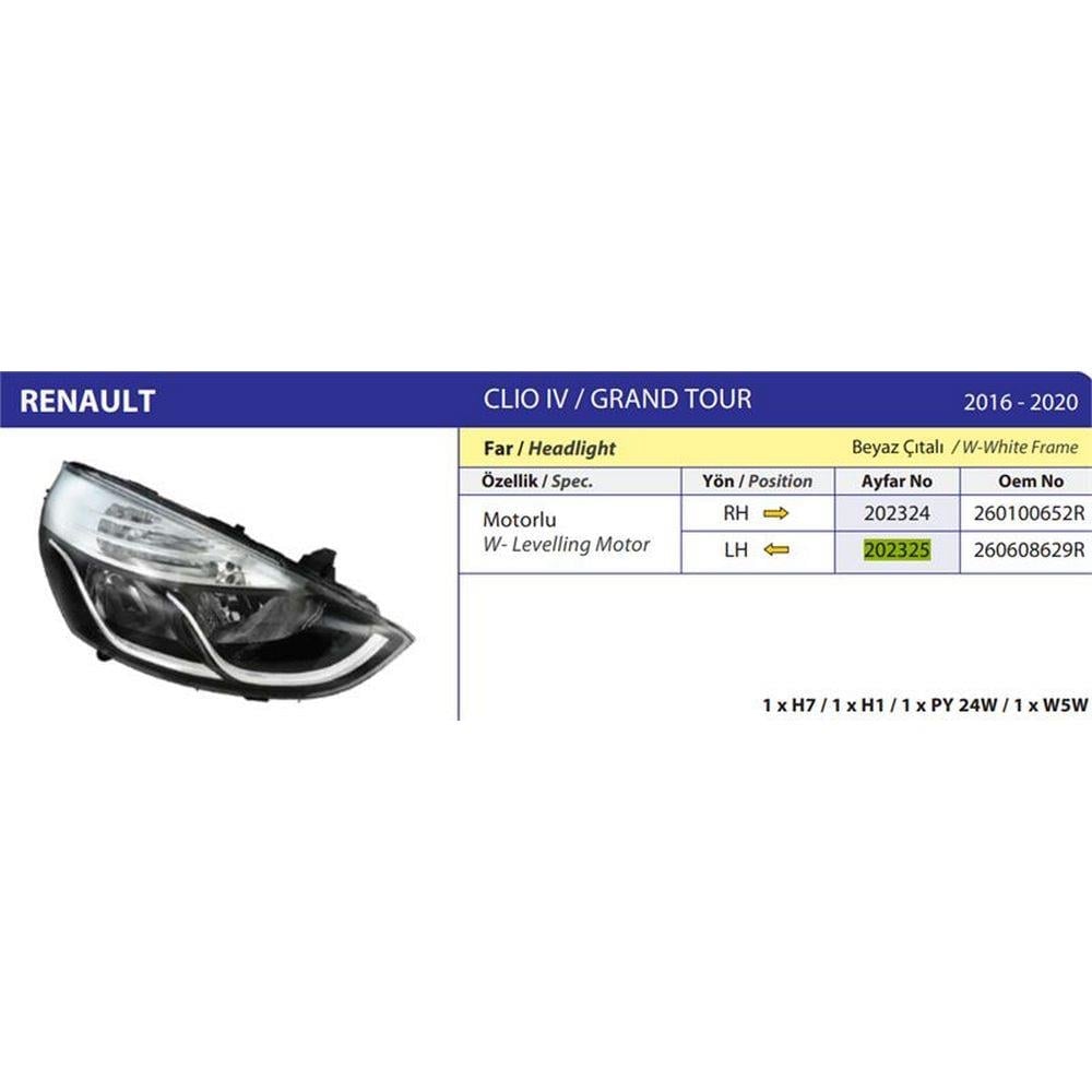 FAR CLIO IV SSOL 12-20 BEYAZ CITALI