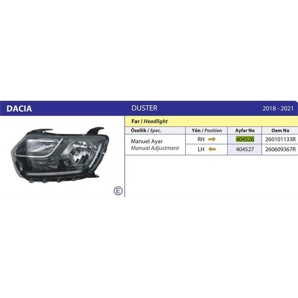 FAR SOL DACIA DUSTER II 18>21 MANUEL