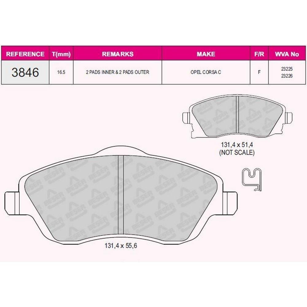 FREN BALATASI ON COMBO C CORSA C 1.3 1.7 CDTI 01 > MERIVA 03 > TIGRA 04 >