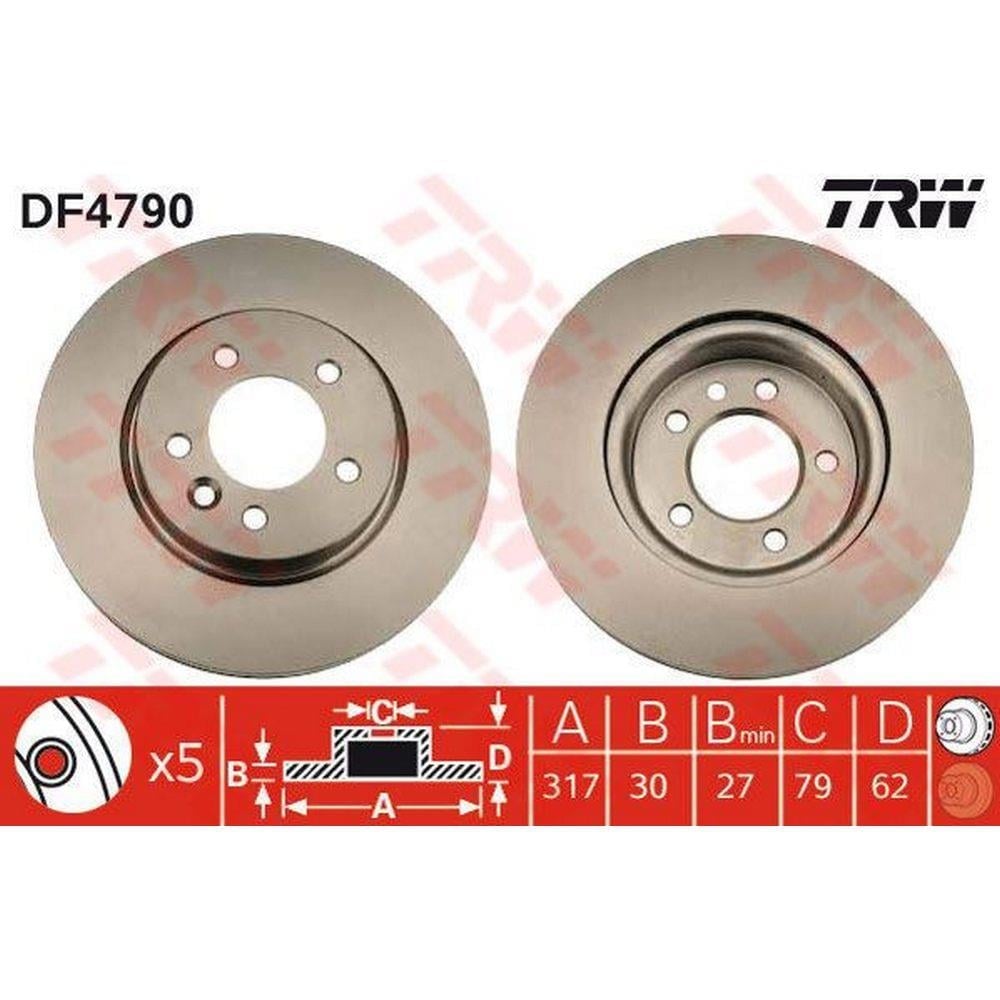 FREN DISKI ON DISCOVERY 3 05-09 DISCOVERY 4 10-16 2.7 V6 DIZEL RANGE ROVER SPORT 4.4 V8 PETROL 317MM