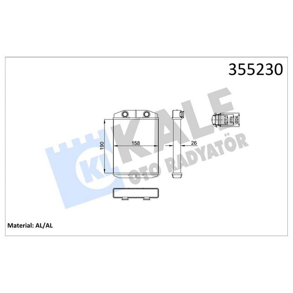 KALORIFER RADYATORU FIAT PANDA / 500 / 500 C - LANCIA YPSILON - ABARTH 500 / 595 / 695 KALORIFER