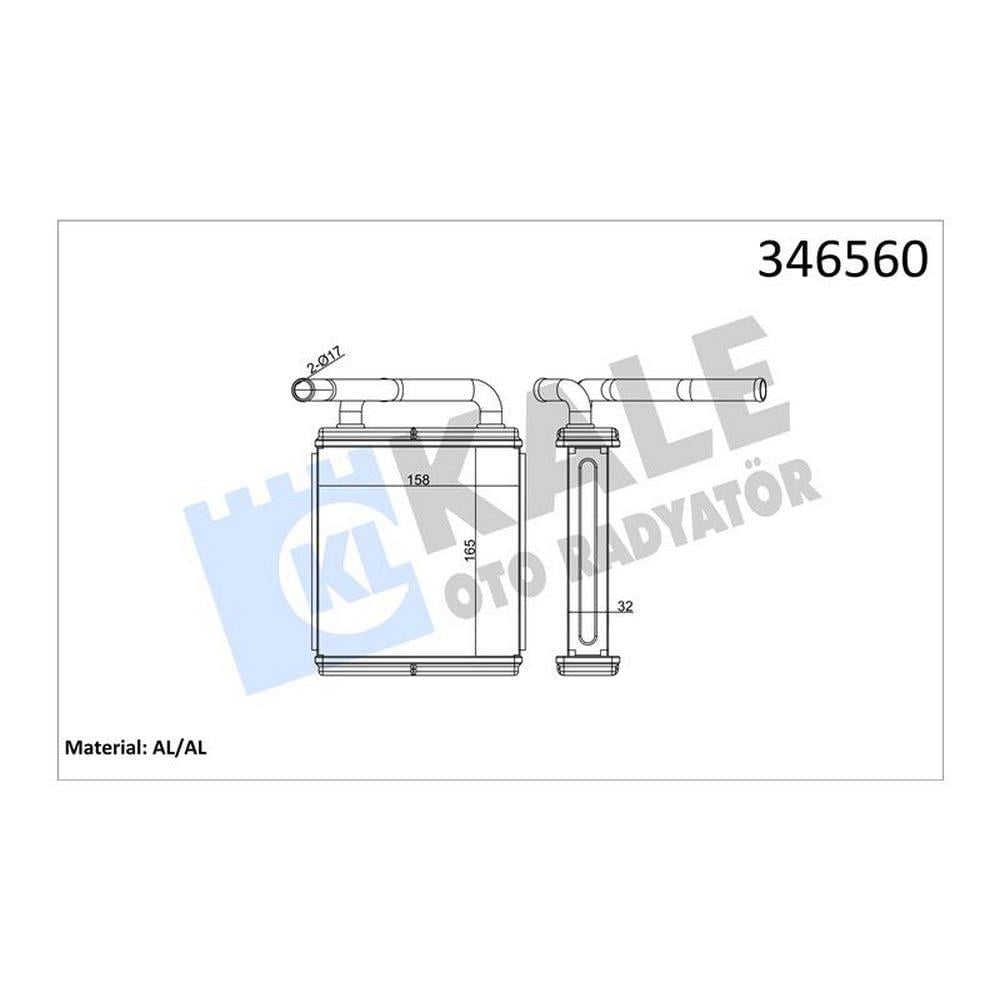 KALORIFER RADYATORU HYUNDAI H100 MINIBUS 1994-2005 KLIMALI (163X165X42)