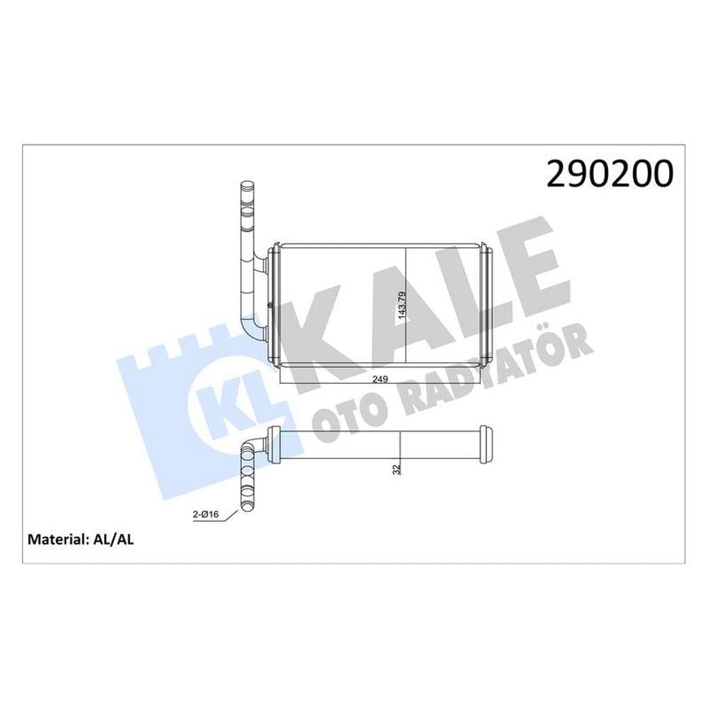 KALORIFER RADYATORU TRANSIT 2,0 / 2,5D 85>92 T12 / T15 92>00 (ALIMINYUM BRAZING)