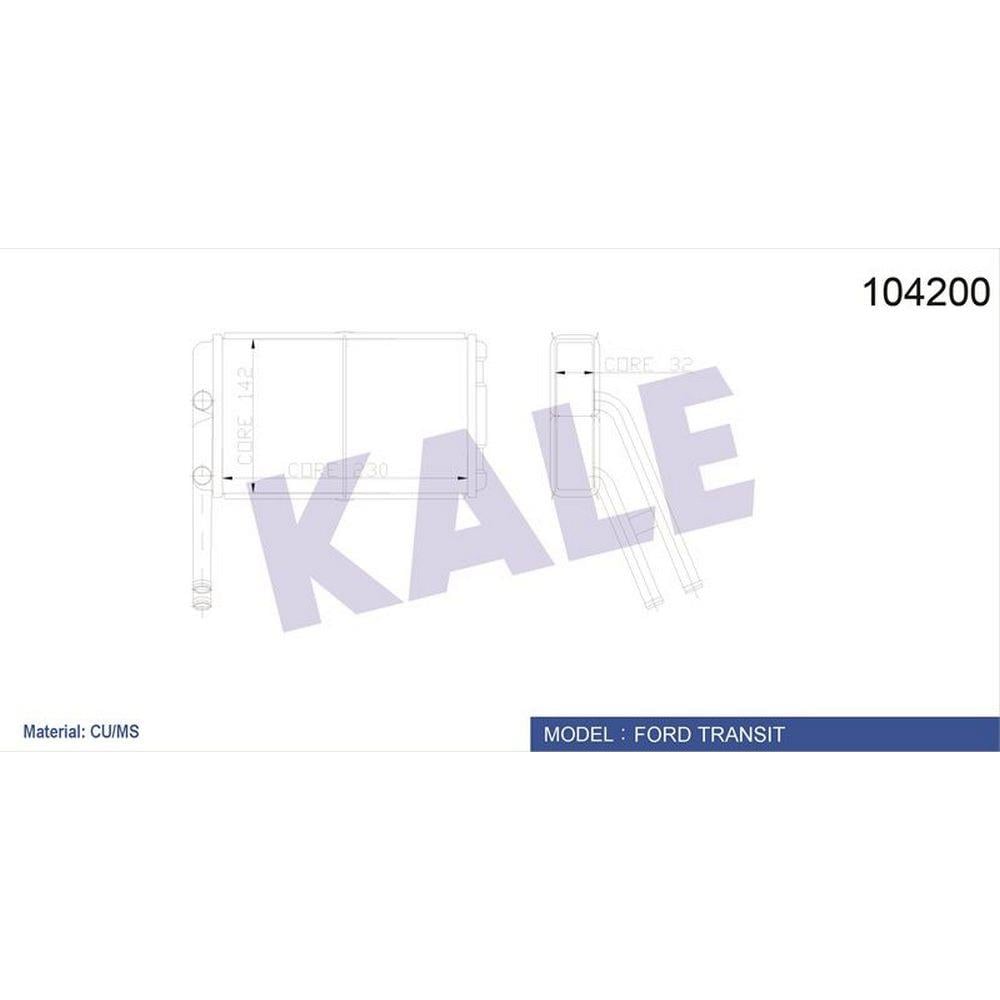 KALORIFER RADYATORU TRANSIT 2,0 / 2,5D 85>92 T12 / T15 92>00 (2 SIRA PA BAKIR)