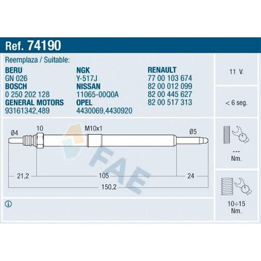 KIZDIRMA BUJISI ESPACE LAGUNA MASTER II TRAFIC MOVANO 2,2 / 2,5DCI