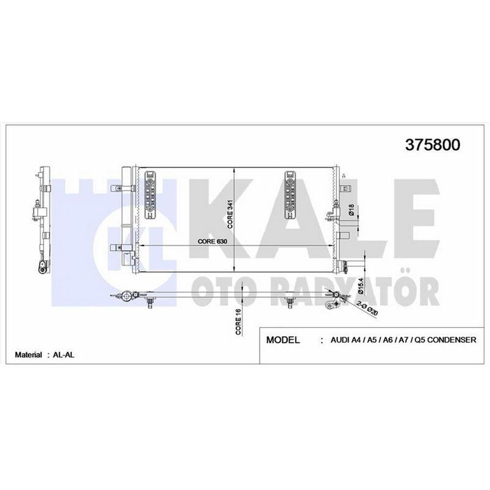 KLIMA RADYATORU A4 1.8 / 2.0TFSI 2.0TDI 08>16 A5 1.8 / 2.0TFSI 2.0TDI 07>17 Q5 2.0TFSI / TDI 08>