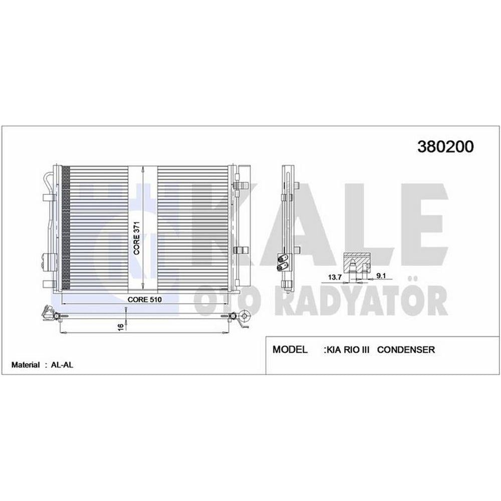 KLIMA RADYATORU ACCENT BLUE 1.4 BENZINLI 2011> RIO 1.4 2011> (530×371×16)