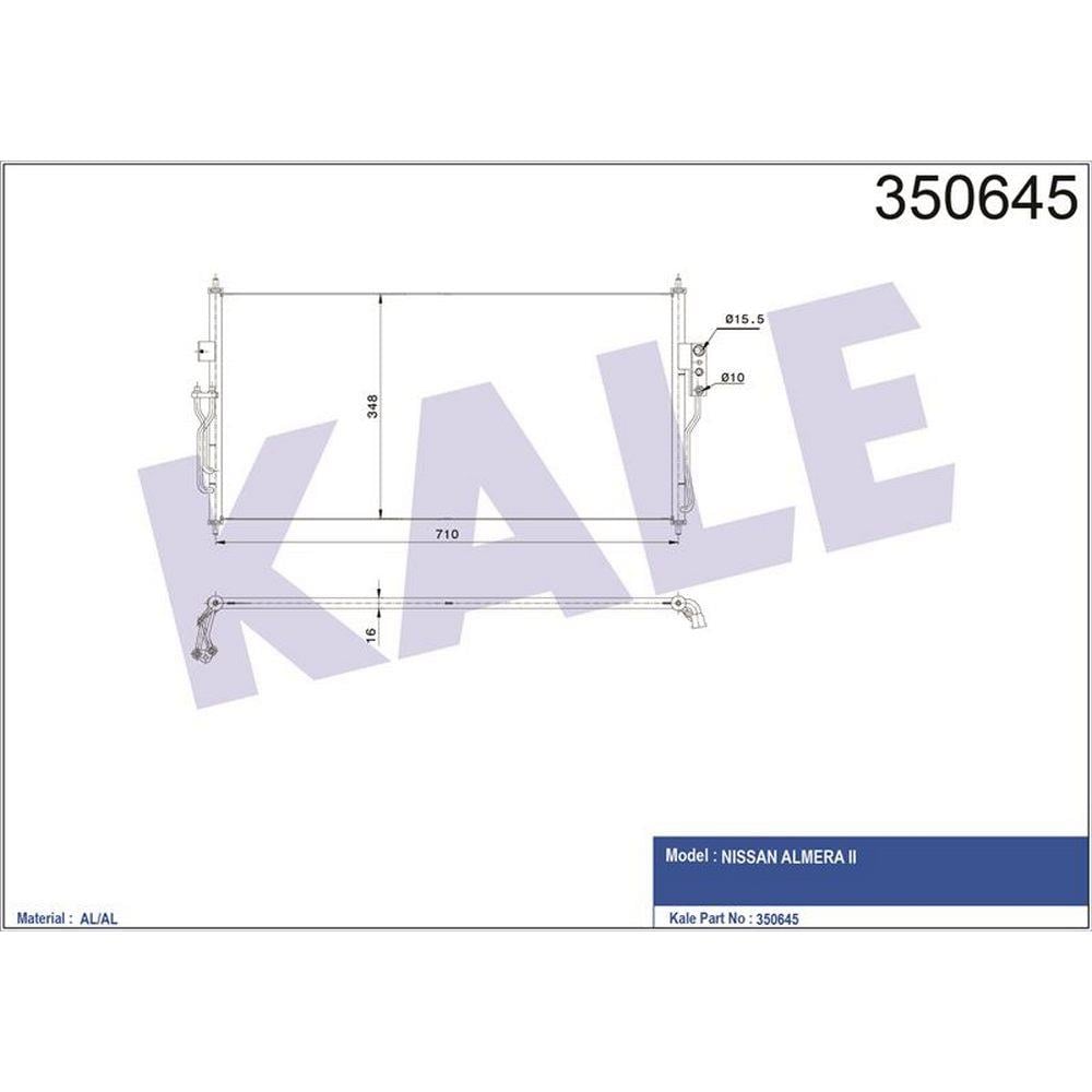 KLIMA RADYATORU ALMERA ALMERA 1.5 1.6 06> 711×338×16