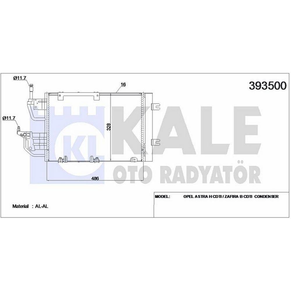 KLIMA RADYATORU ASTRA H <09 ZAFIRA B Z13DTH A17DTR A17DTJ Z19DT Z19DTH Z20LEH (520×331×12