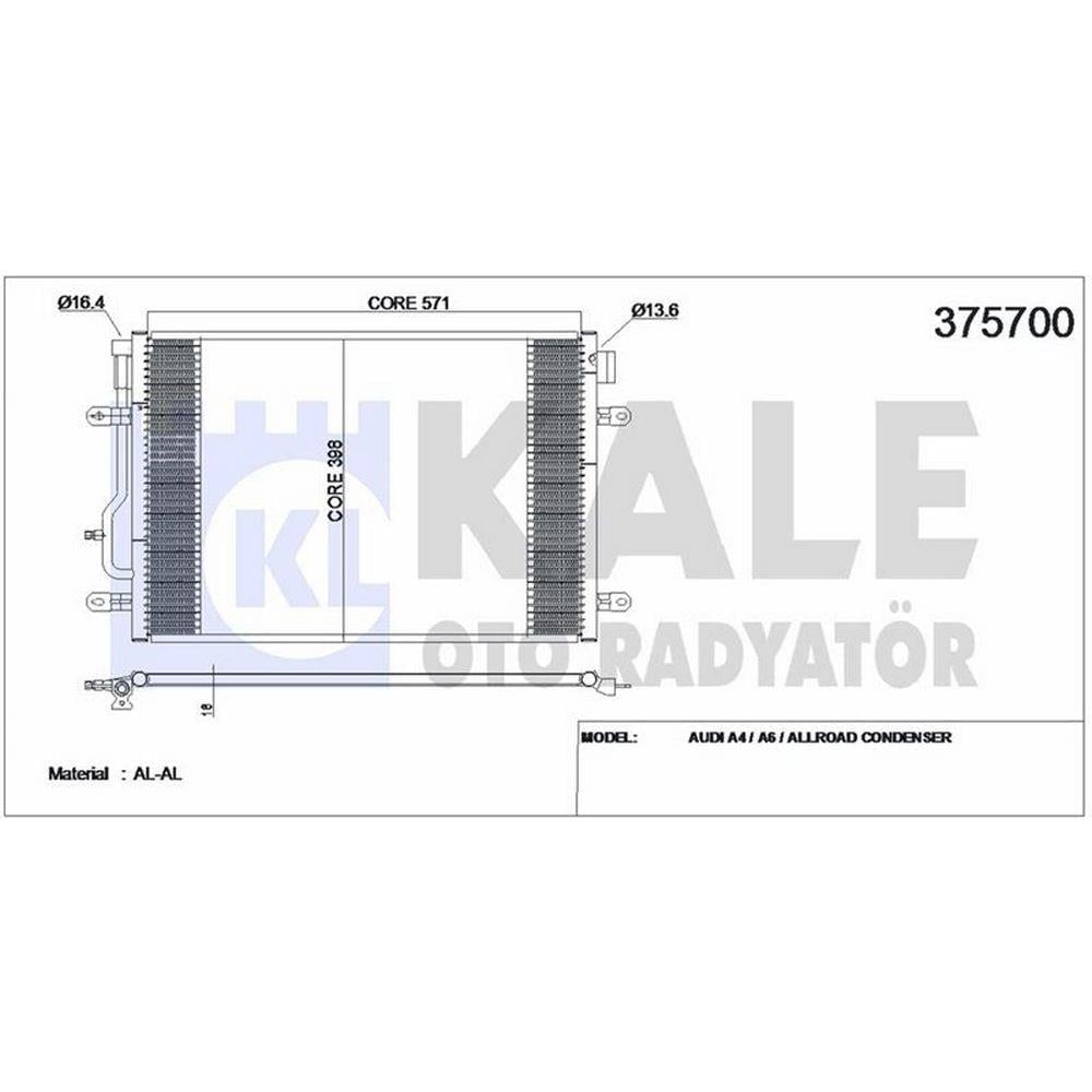 KLIMA RADYATORU AUDI A4 A6 1,8T 1,9TDI / 2,5TDI 01>06