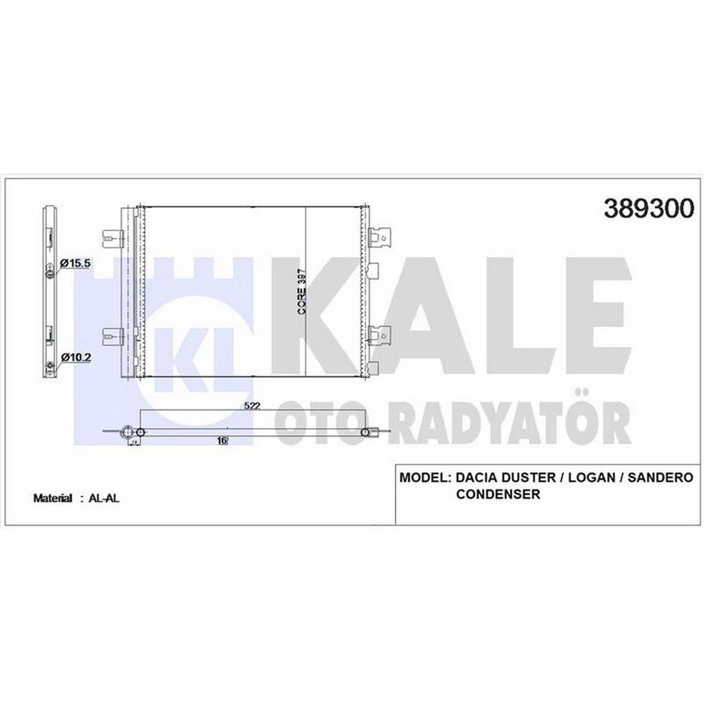KLIMA RADYATORU (KONDANSER) DACIA DUSTER LOGAN II SANDERO II  LODGY 1.2 , 1.4 , 1.5 dCI 1.6