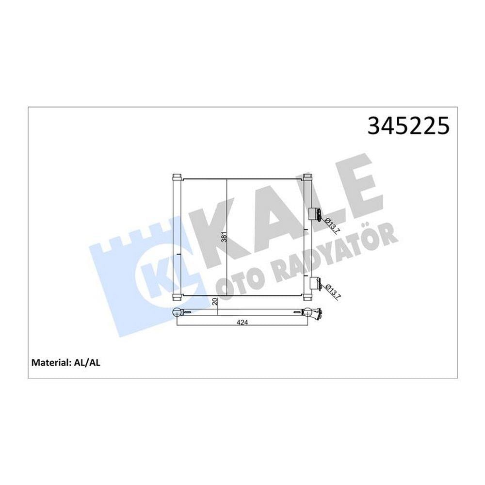 KLIMA RADYATORU (KONDANSER) FIAT 500 PANDA 12> 1.2 / 1.4 / 1.3JTD MULTIJET FORD KA 1.2 / 1.3TDCI 08