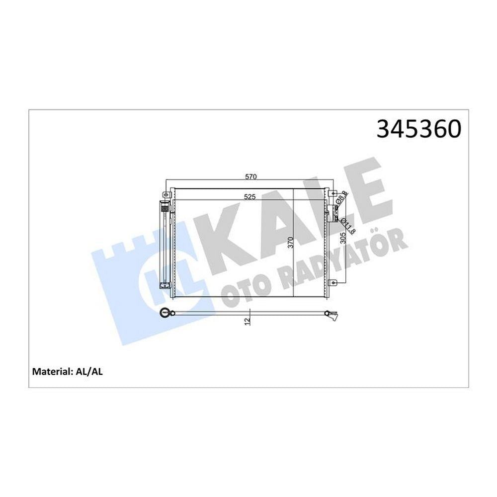 KLIMA RADYATORU (KONDANSER) FIAT 500 PANDA 12> 1.2 / 1.4 / 1.3JTD MULTIJET FORD KA 1.2 / 1.3TDCI 08