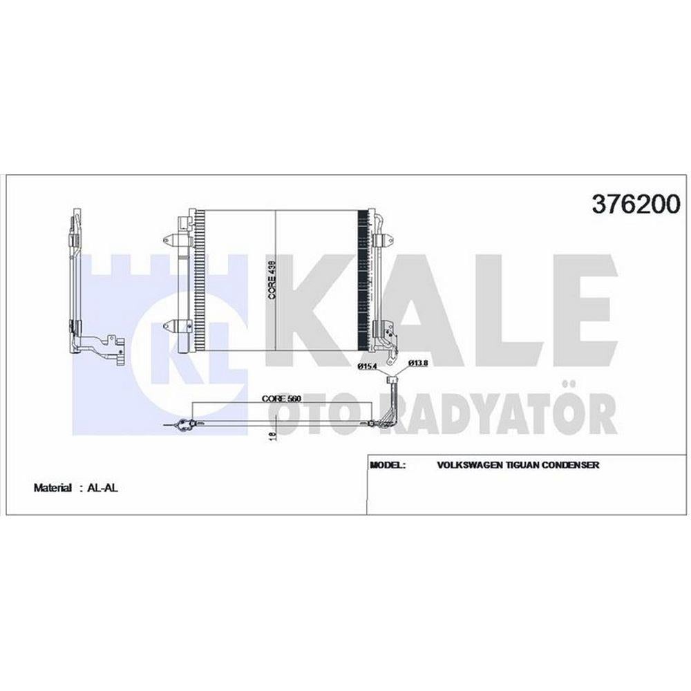 KLIMA RADYATORU KONDANSOR TIGUAN 07> 580×450×16  OTO / MEK SANZIMAN