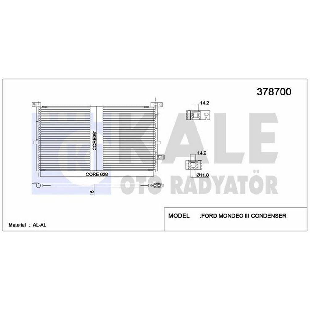 KLIMA RADYATORU MONDEO III 1.8 / 2.0 16V / 2.0TDCI 00>07 MANUEL KLIMALI