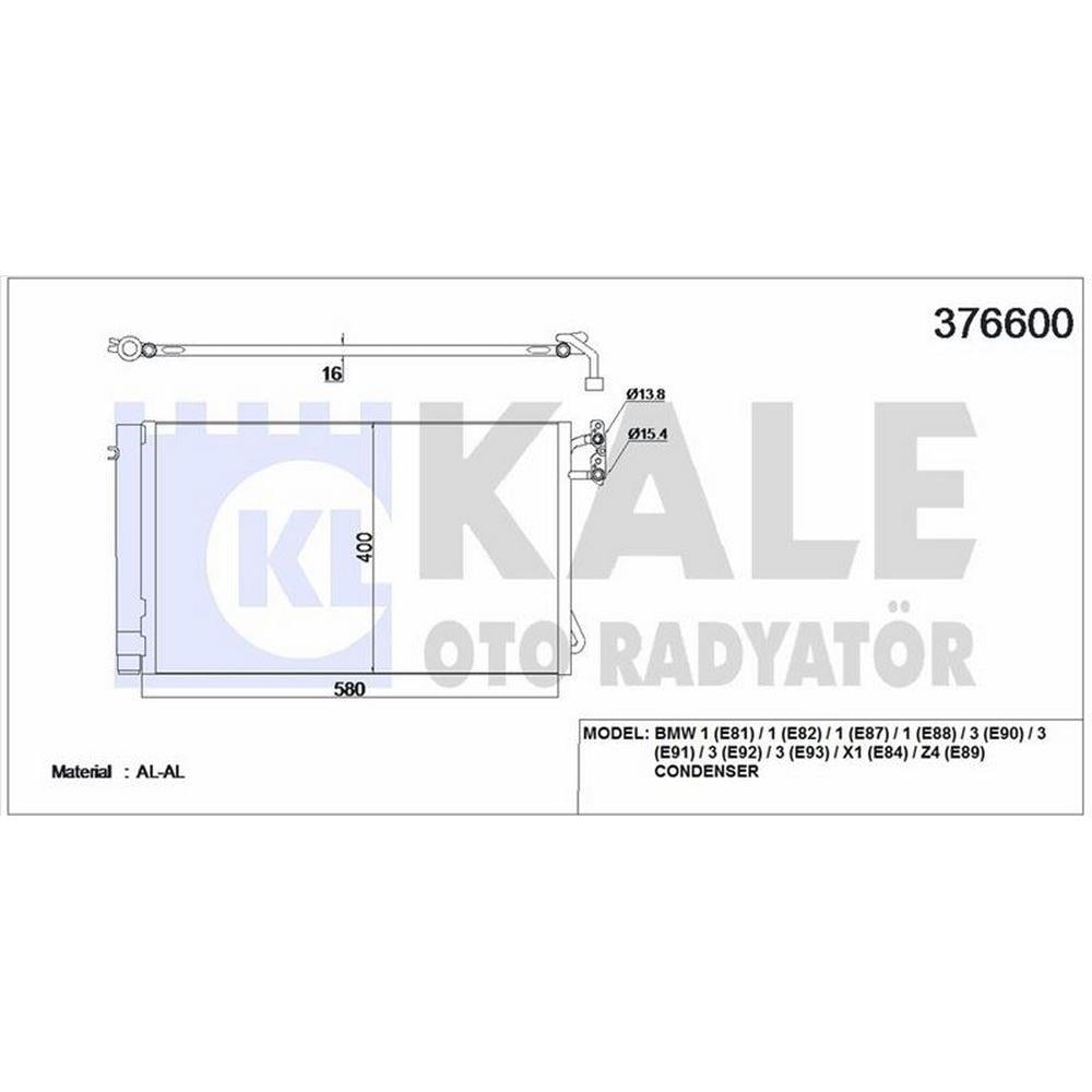 KLIMA RADYATORU N43 N45 N46 N51 N52 N53 M3 E81 E82 E87 E88 E90 E91 E92 E93  X1 E84 E89