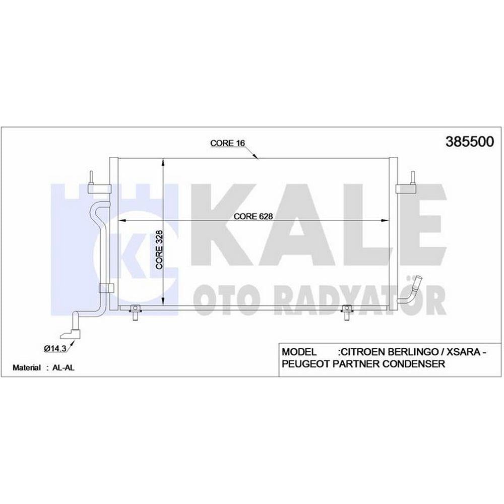 KLIMA RADYATORU PARTNER BERLINGO XSARA DW8 XUD9 (97 03) OLCU: 648×328×16
