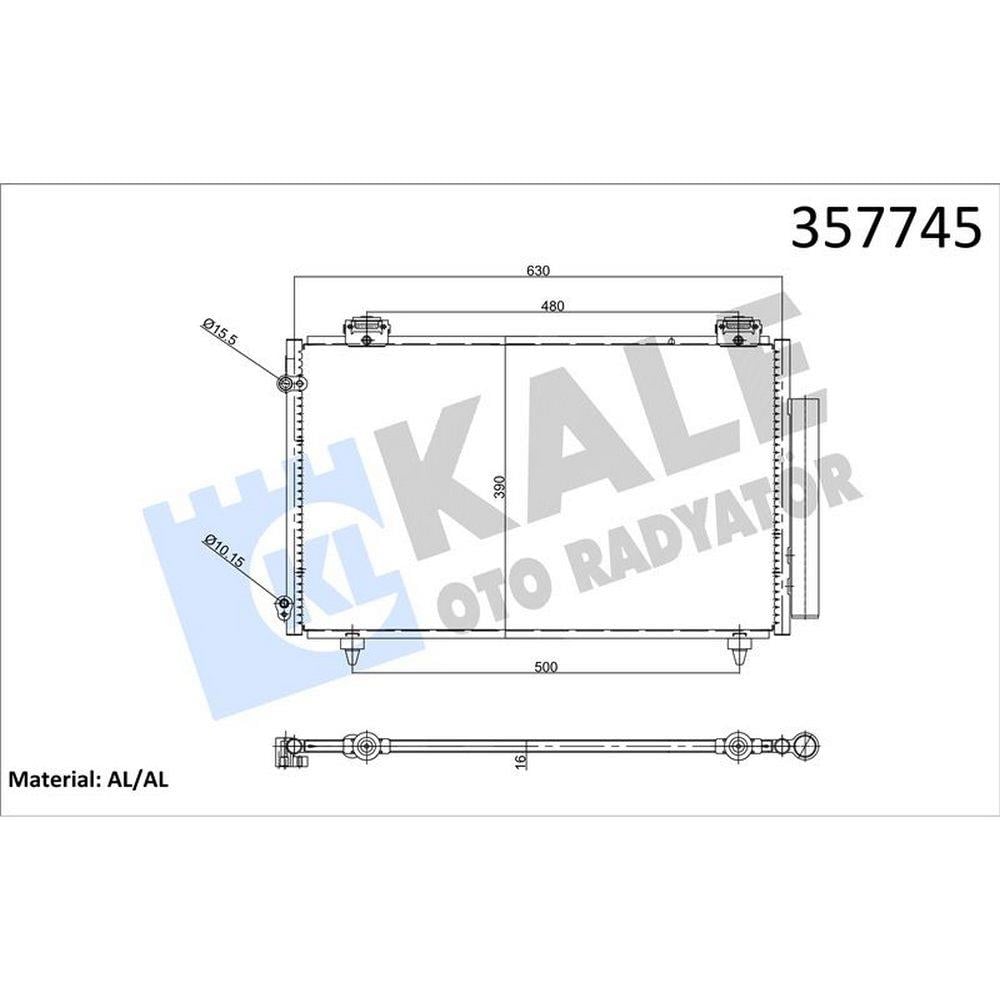 KLIMA RADYATORU TOYOTA COROLLA 1.4 D 1.4/1.6/1.8 VVTI 1.4/2.0 D-4D 01-07 (KURUTUCULU) (16MM)