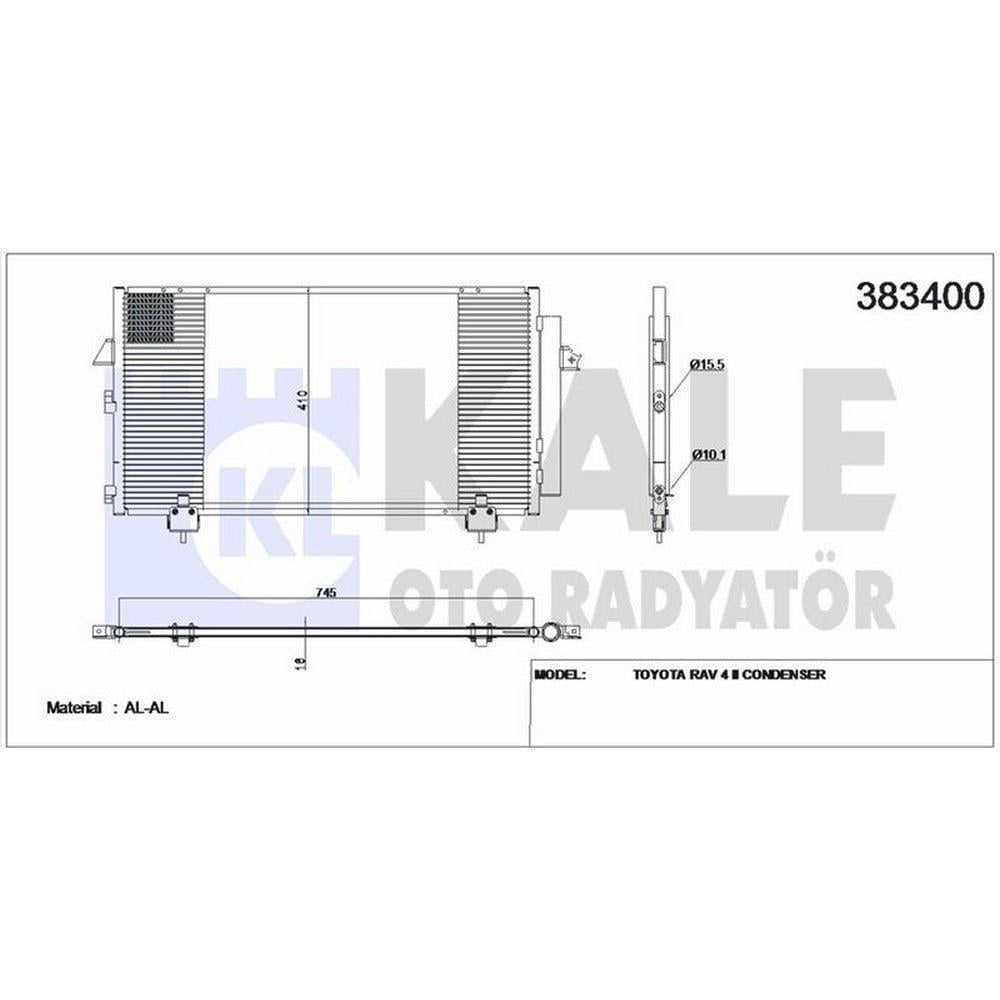 KLIMA RADYATORU TOYOTA RAV 4 II 00-05 (745×410×16)