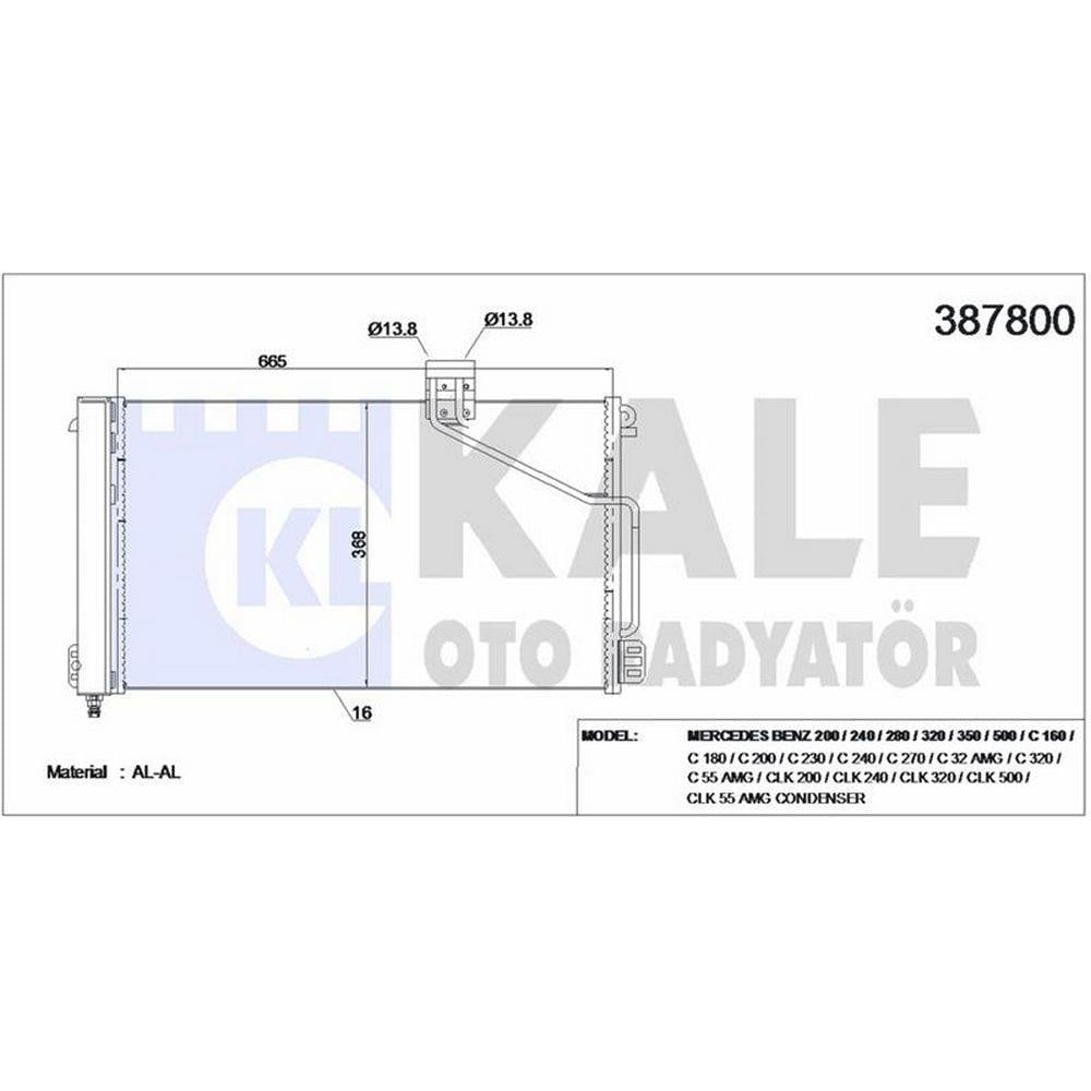 KLIMA RADYATORU W203 00>07 CL203 02>08 S203 01>07 C209 02>09 A209 03>10