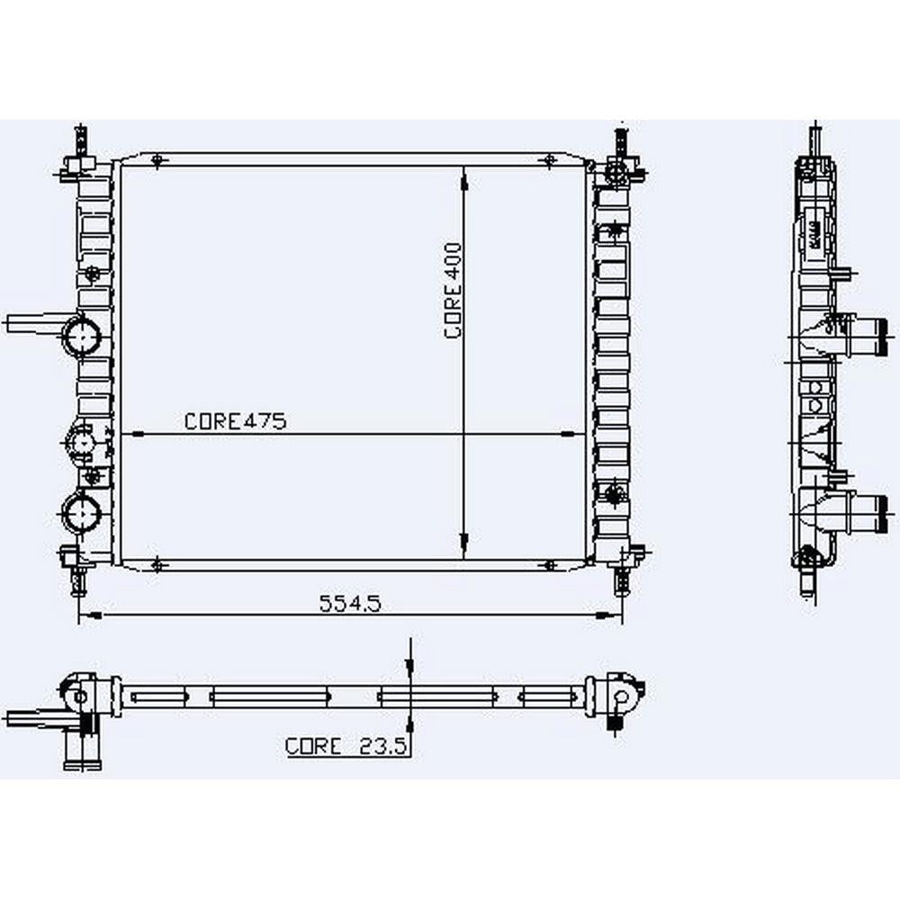 MOTOR RADYATOR MAREA BRAVA BRAVO 1,6I 16V (1 SIRA ALB) / (475X400X23,5)