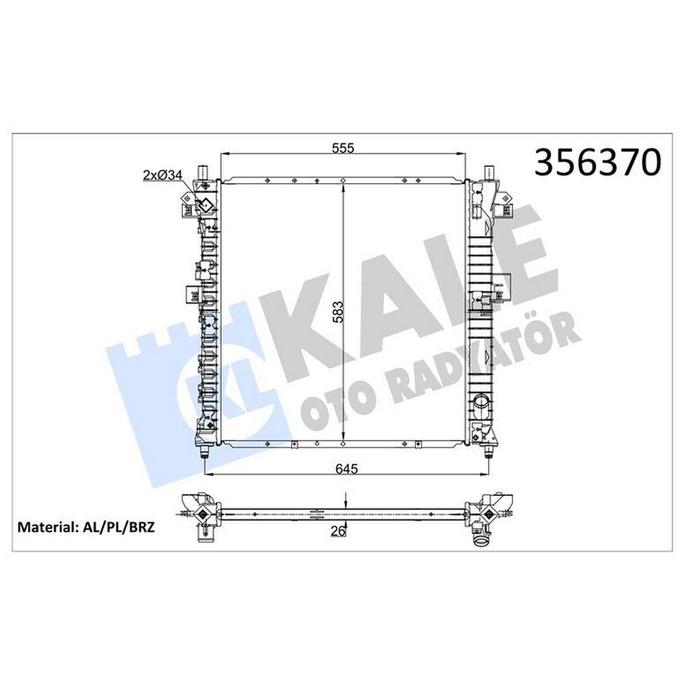 MOTOR RADYATORU (555×578×26) SSANGYONG ACTYON-KYRON 06-14>