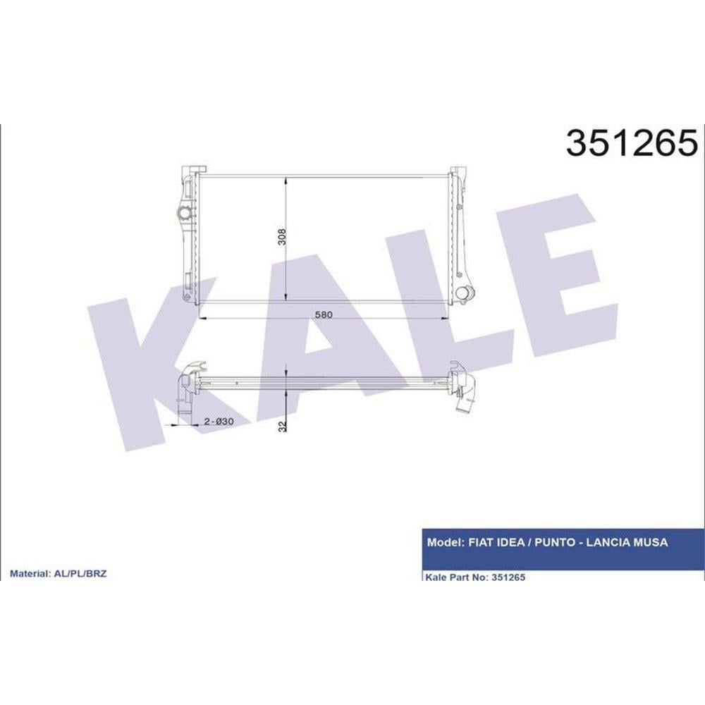 MOTOR RADYATORU (580×298×26) IDEA 04> PUNTO 03> 1,3 MULTIJET MANUEL